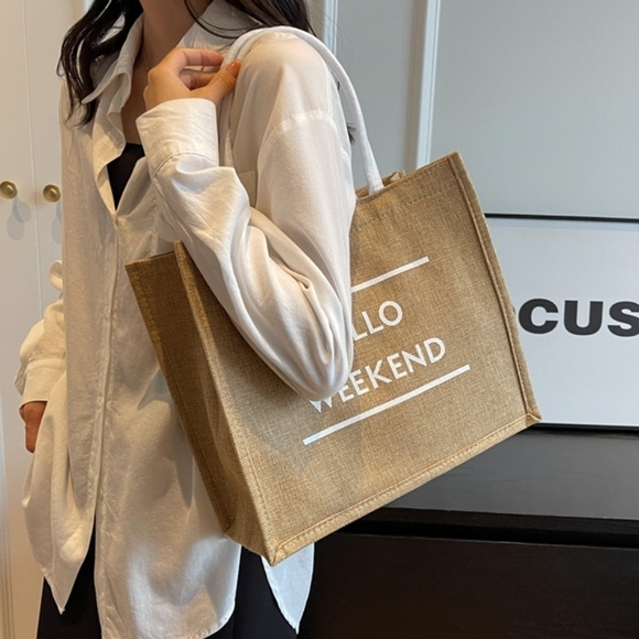 Unisex All Seasons Linen Streetwear Square Hook Loop Handbag - Picture 2 of 2